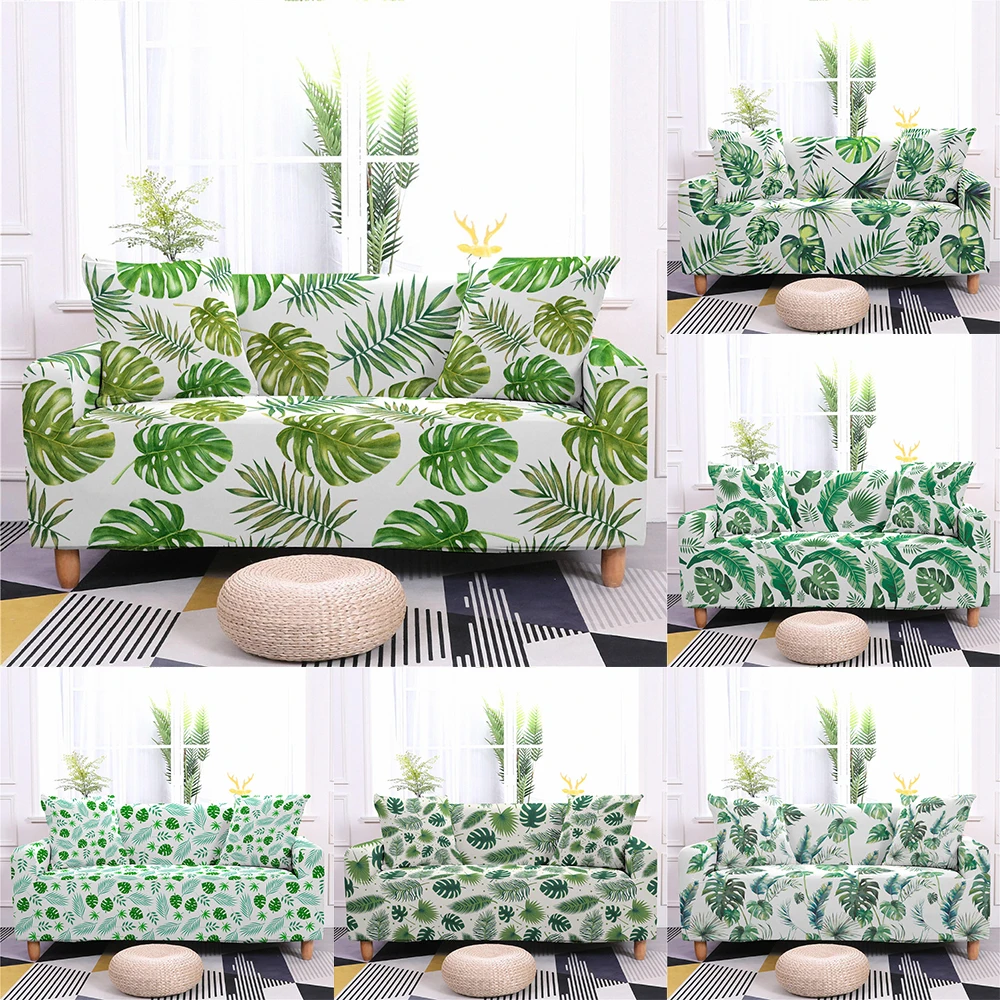 

Elastic Sofa Covers For Living Room Stretch Tropical Leaves Slipcovers Couch Cover Slipcover Case Sofa Furniture Protector