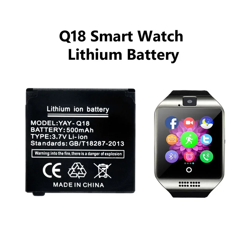 

10Pcs Q18 Li-Po Lithium Li-polymer Batteries 3.7V 500mAh Rechargeable Li-ion Polymer Battery Spare for Smart Watch