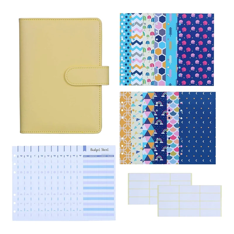 

27Pcs A6 PU Leather Binder Budget Cash Envelopes System Budget Planner Organizer Budget Money Envelopes Expense Budget