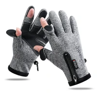 winter bicycle gloves adjustable zipper anti lost buckle camping anti slip touch screen cycling gloves for men women