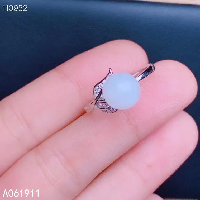 

KJJEAXCMY fine jewelry natural white jade 925 sterling silver new men women ring support test luxury