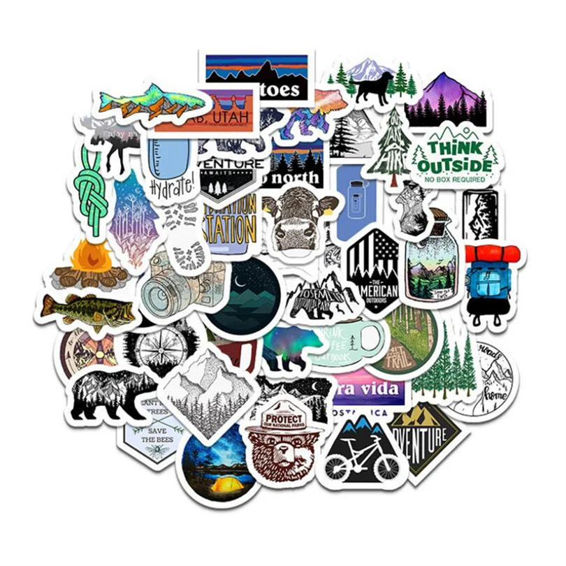 

10/30/50PCS New Outdoor Cartoon Travel Scenery Graffiti Decoration Suitcase Guitar Waterproof Sticker Toy Wholesale