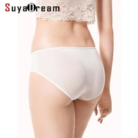 suyadream 3pcslot women panties 100 natural silk briefs mid rise underwear health underpants 2020 new everyday wear intimates