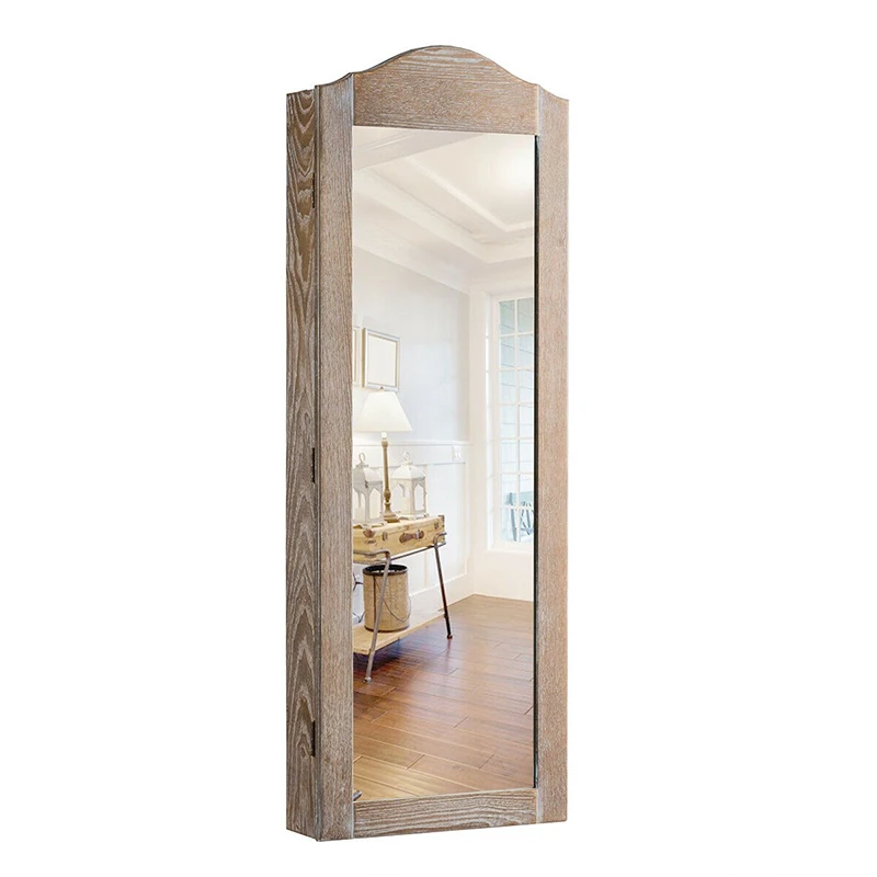 

Cabinet Wall Door Space Saving Mounted Mirror Jewelry Armoire Sturdy MDF Frame Comfy Velvet Lining Painting Storage Cabinet
