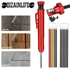 Твердый плотничный карандаш, набор со встроенной точилкой и сменными наконечниками, инструмент для рисования и работы по дереву