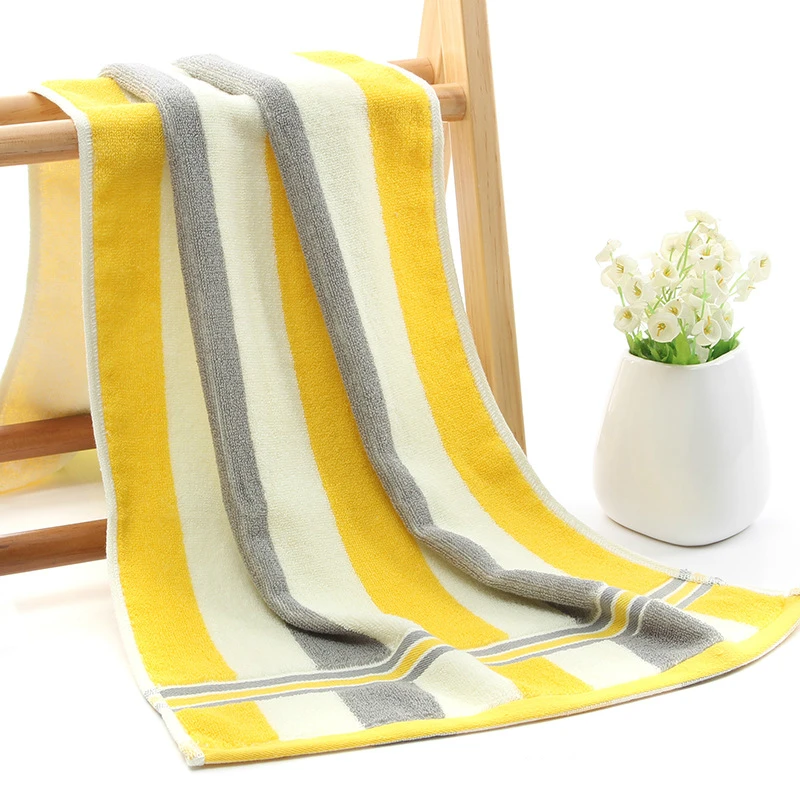 Cotton Color Stripe Long Travel Hotel Hostel Portable Washcloth Gym Yoga Running Large Towel Beach Sun Bath Towels Lovers Gift