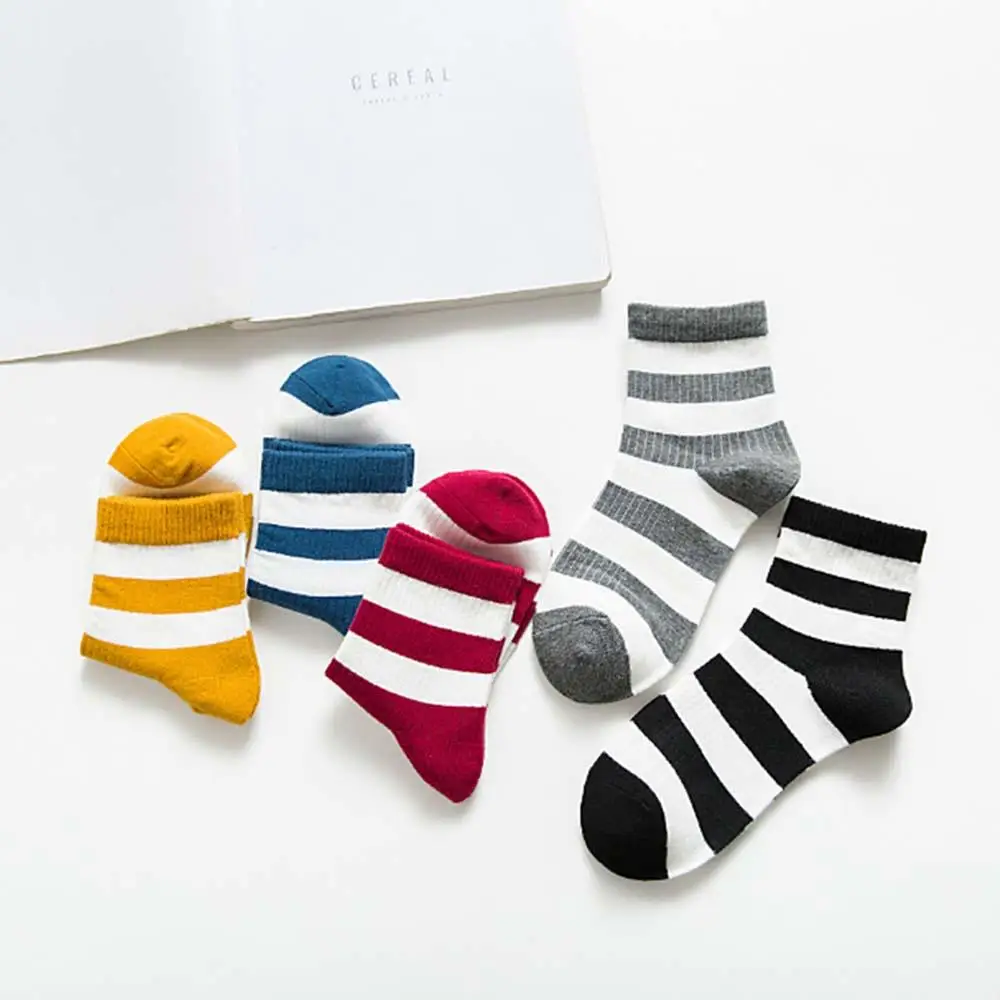 Носки женские хлопковые в полоску брендовые Смешные повседневные недорогие