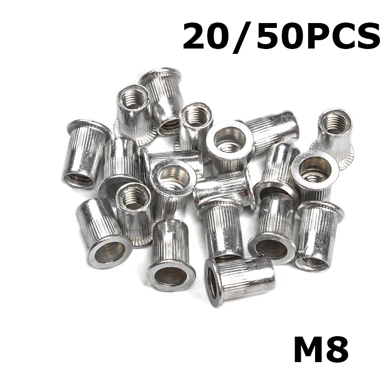 20/50 шт заклепки из алюминиевого сплава Плоские с резьбой вставка Nutsert крышка