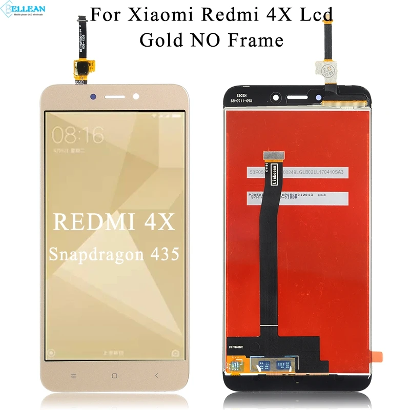Catteny для Xiaomi Redmi 4X ЖК-дисплей с кодирующий преобразователь сенсорного экрана в сборе 4X ЖК-дисплей с рамкой+ Инструменты - Цвет: Gold No Frame