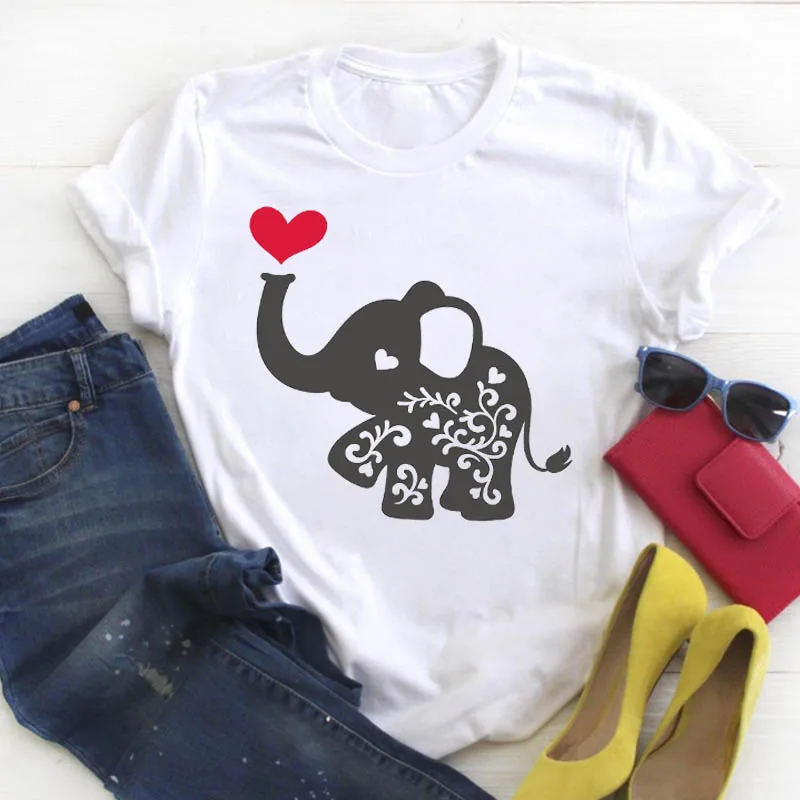 

Women Lady Cartoon Animal Camisas Mujer Print Summer Ladies T Tee Tshirt Womens Female Top Shirt Clothes Graphic T-shirt