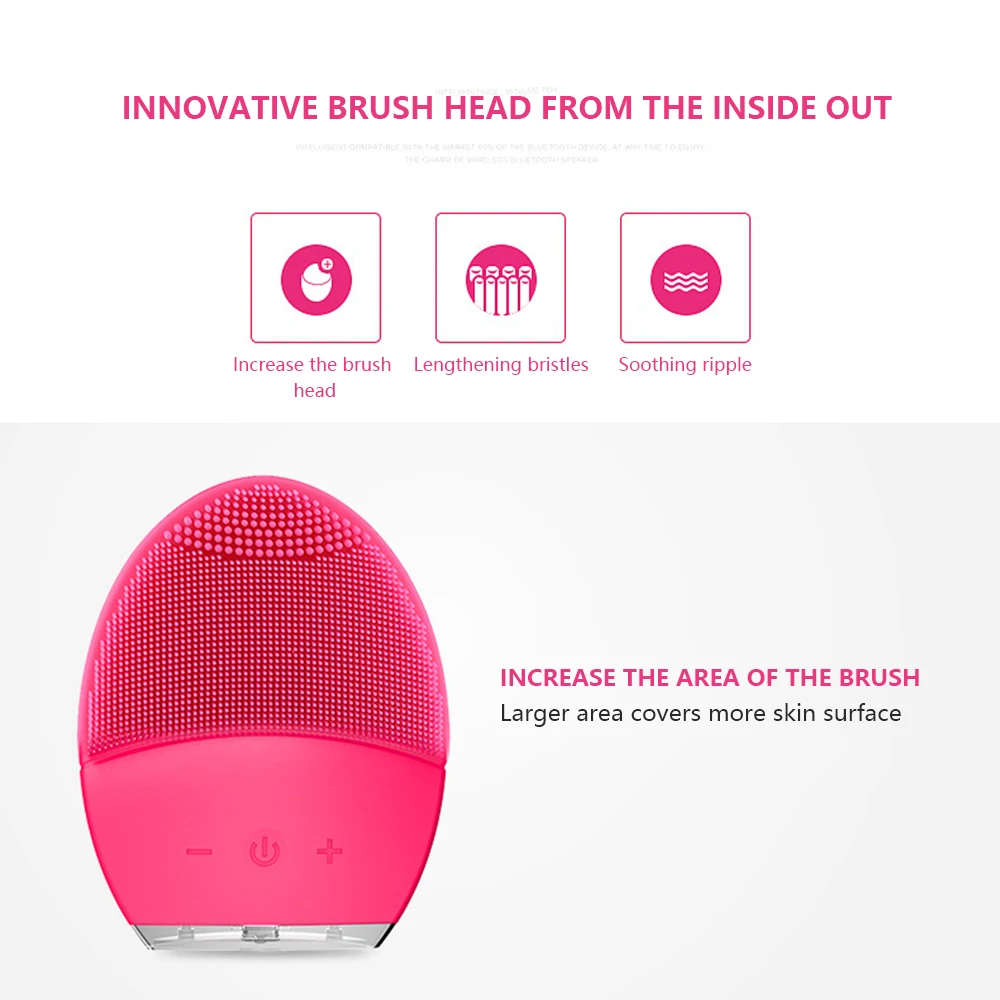Электрическая массажная водостойкая Очищающая щетка для лица Sonic Vibracion
