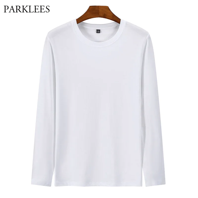 Футболка мужская с длинным рукавом 100% хлопок однотонная | Мужская одежда