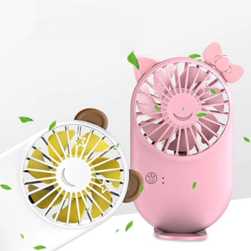 

Cartoon Mini Portable Pocket Fan USB Charging Handheld/Desktop Small Fan