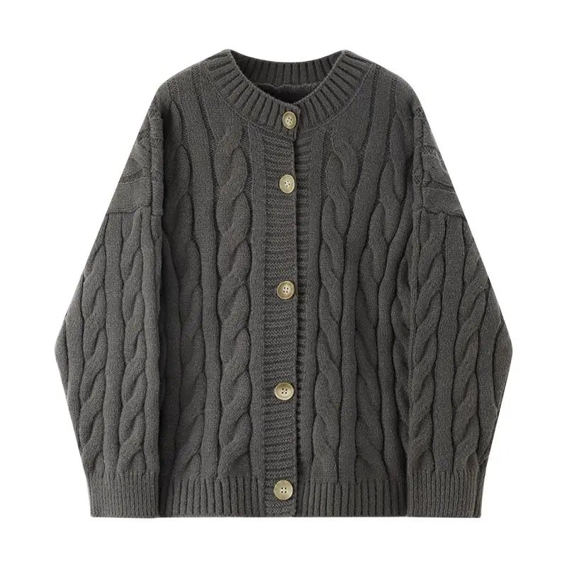

2022 Spring Knitted Cardigans Sweater Women Vintage Chic O-Neck Long Sleeve Coat Fashion Oversized Streetwear Loose Female Tops