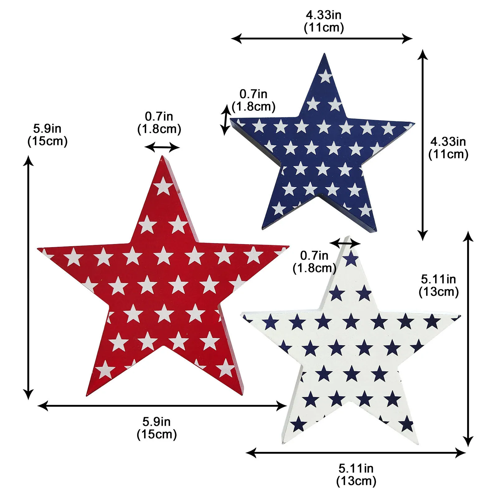 

36@ Wooden Decorations Creative Desktop Decorations Home Decorations Different Colors Five-pointed Star Star