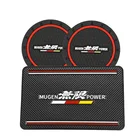 Черный липкий коврик для приборной панели автомобиля, нескользящий коврик для сотового телефона, держатель для Honda Mugen Power