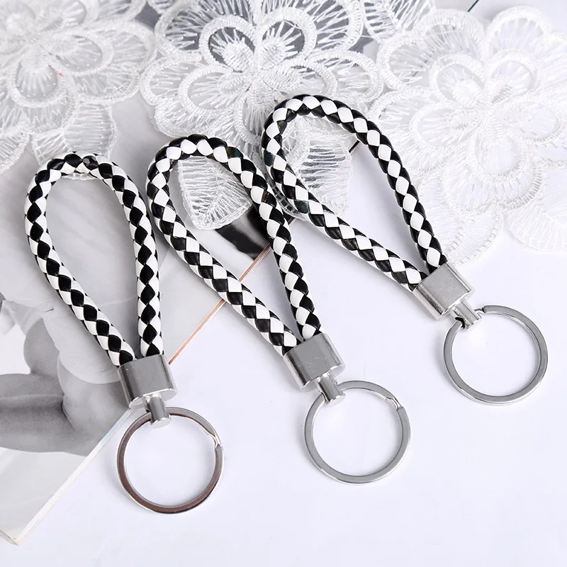 Плетеный брелок bts из искусственной кожи сумка для ключей DIY автомобильный