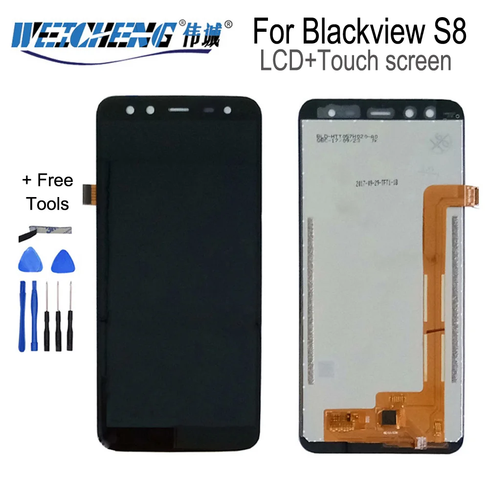 WEICHENG для Blackview S8 ЖК-дисплей и инструмент для ремонта сенсорного экрана в сборе запчасти 5 дюймов для телефона S8 ЖК+ Инструменты+ клей