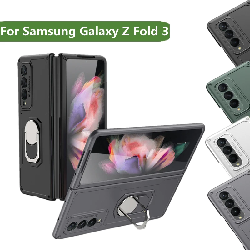 

Бронированный чехол-подставка для телефона Samsung Galaxy Z Fold 3, противоударный защитный роскошный противоударный чехол для Samsung Galaxy Z Fold3