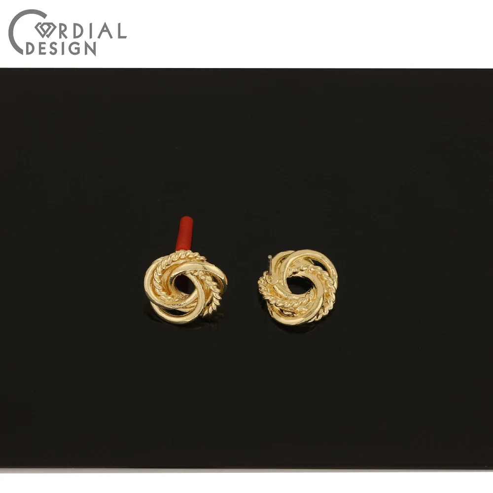 

Cordial Design 100Pcs 15*15MM Jewelry Accessories/Hand Made/Earrings Stud/Twisted Shape/Jewelry Findings & Components/DIY Making