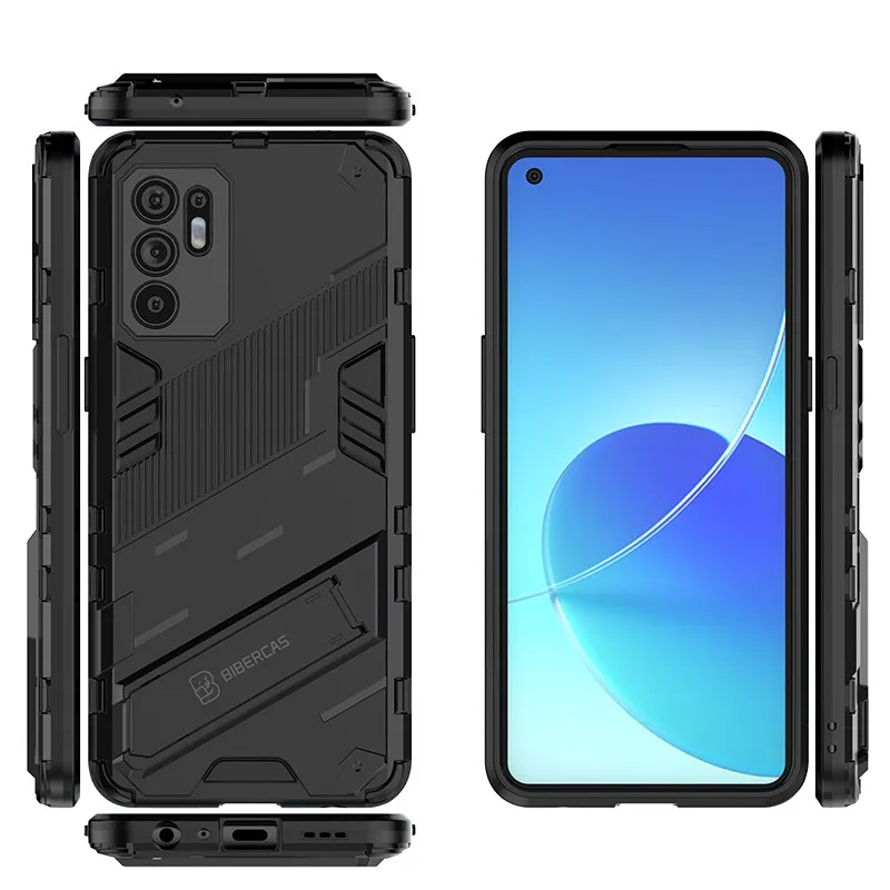 punk phone case for oppo reno6 case reno6 4g cover armor pc shockproof protective bumper for oppo reno 6z 5z 6 5 4 lite a53 free global shipping