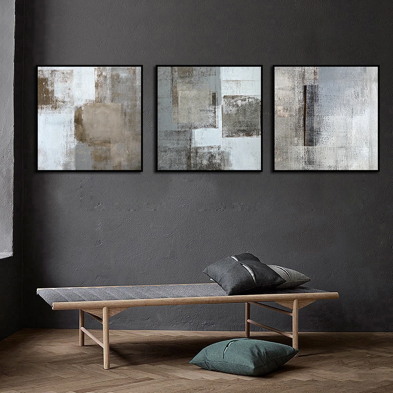 Скандинавский минималистичный геометрический серый фотопостер и фотоэлемент