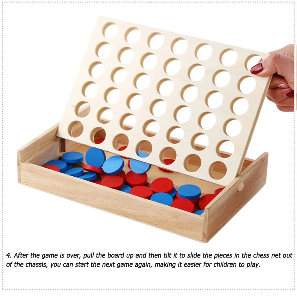 Деревянная Классическая Семейная Игрушка 4 в одном игра Line Up настольные игры для