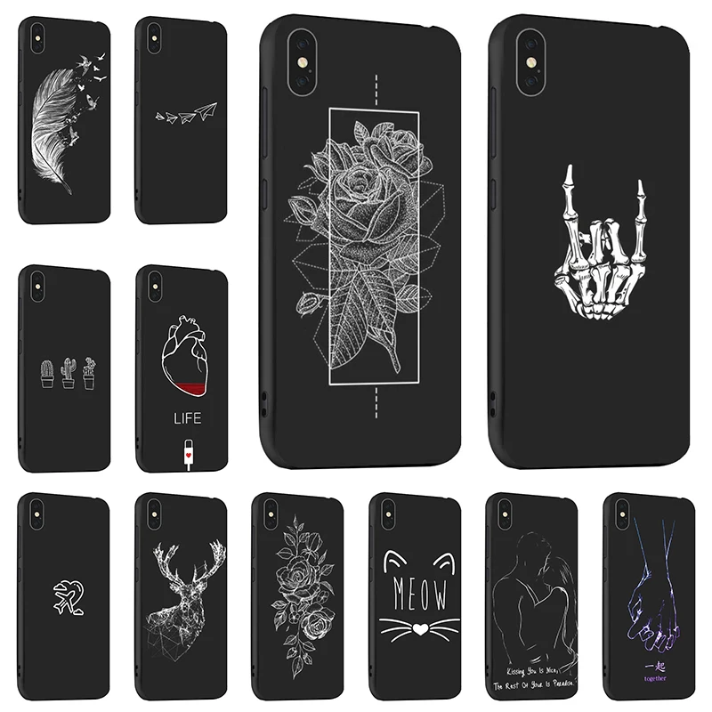 Черный матовый чехол из ТПУ для iPhone XR XS Max X 11 Pro окрашенный телефона 7 8 6S 6 Plus SE 2020 12
