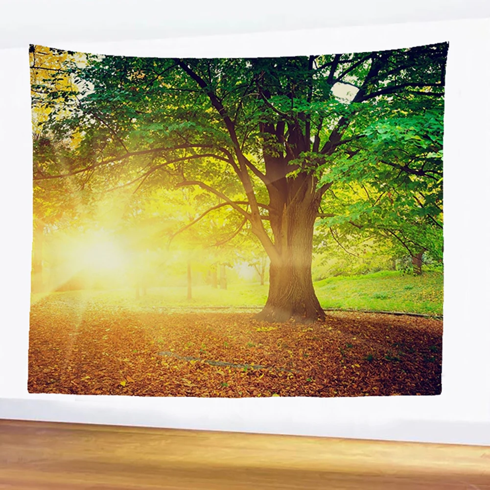 Богемный большой настенный гобелен с принтом природного леса дешевые настенные