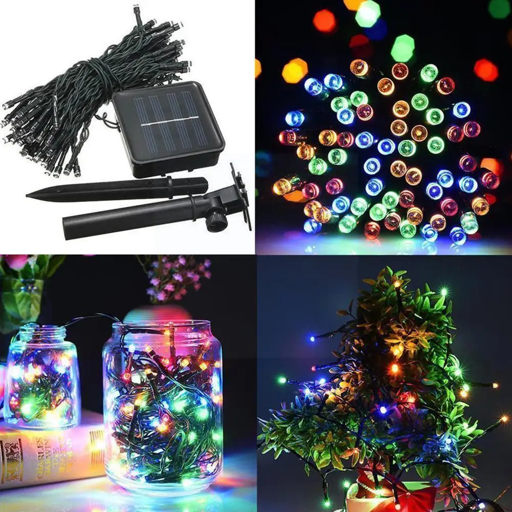 

5m 20led Solar Light String 8 Modes Waterproof Solar Xmas Decoration Christmas Holiday Lights Garden Wedding Party Tree Y9z1