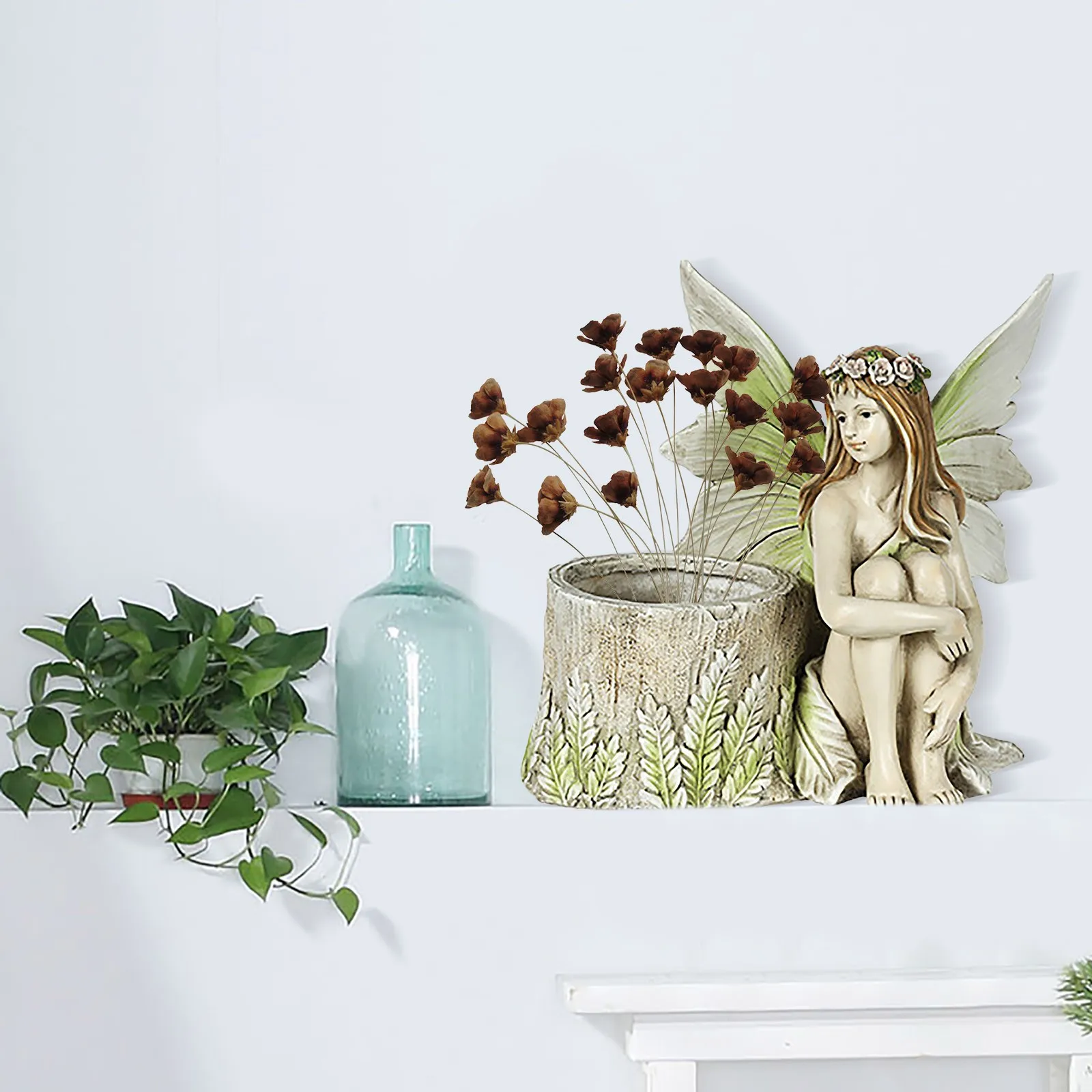 

Figurine Coun try Gardening Decoration Crafts Girl Resin Statue Decoration Escultura Figurinhas Sculpture Modern Art