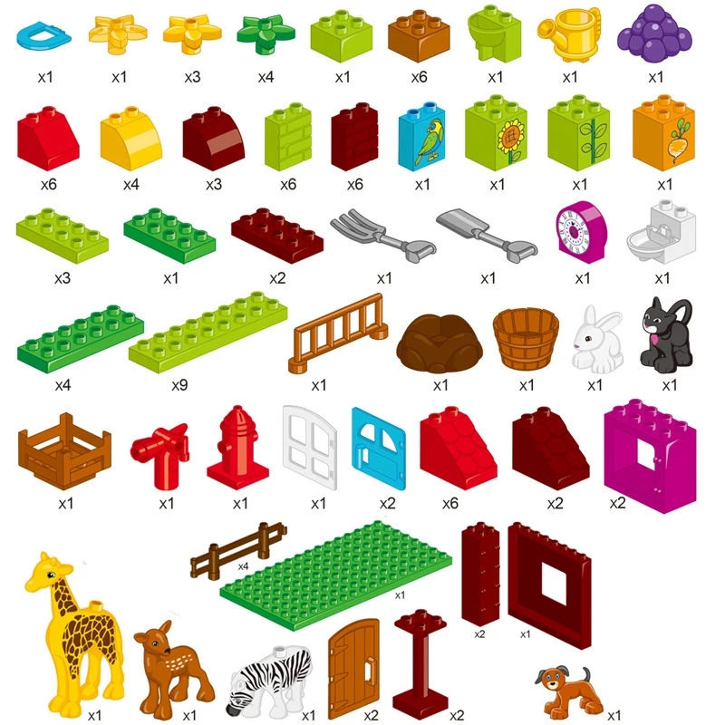 

Children's Wonderful World Theme Large Particle Building Blocks Compatible with Bricks for Kids Early Learning Toys