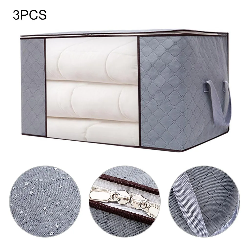 

3pcs quilts Storage Bags with Double Zippers Organizer Clothes Quilt Finishing Dust Bag Quilts pouch Washable d91025