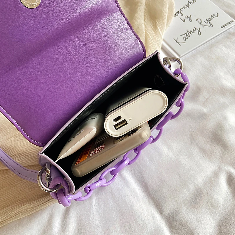 

Color Block Belt Design PU Leather Mini Flap Crossbody Bags for Women 2020 Summer Chain Shoulder Bag Woman Travel Handbags