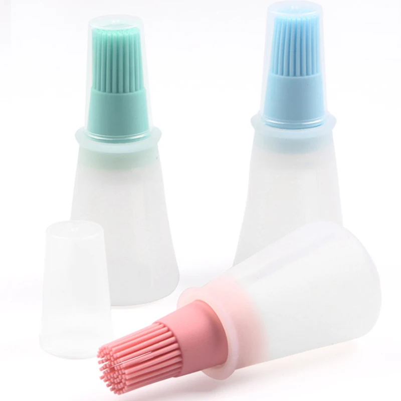

1Pcs Oil Bottle With Brush For Barbecue Party Portable Silicone Grill Oil Brushes Liquid Oil Pastry Baking BBQ Kitchen Tools