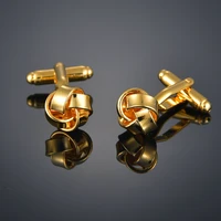 high quality knot cufflinks for mens luxry shirt cufflink gold color copper business wedding french shirt cuff links fashion