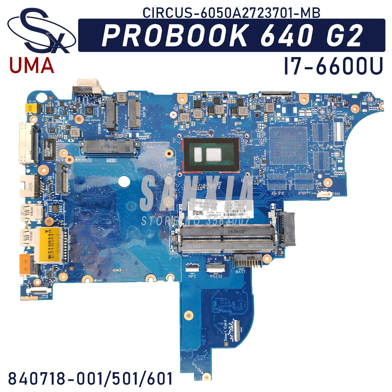

Материнская плата KEFU CIRCUS-6050A2723701-MB для ноутбука HP ProBook 640-G2 650-G2, оригинальная материнская плата I7-6600U UMA 840718-001