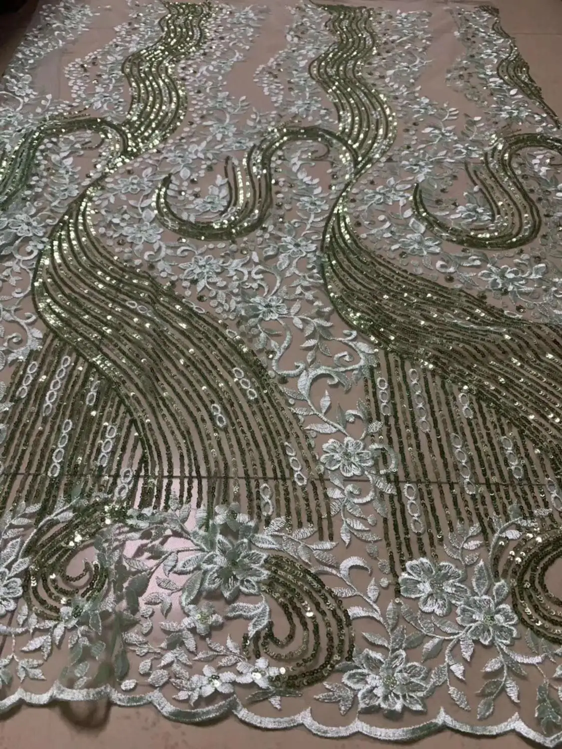 Последние блестки кружевная ткань 2019 синие нигерийские кружева высокого