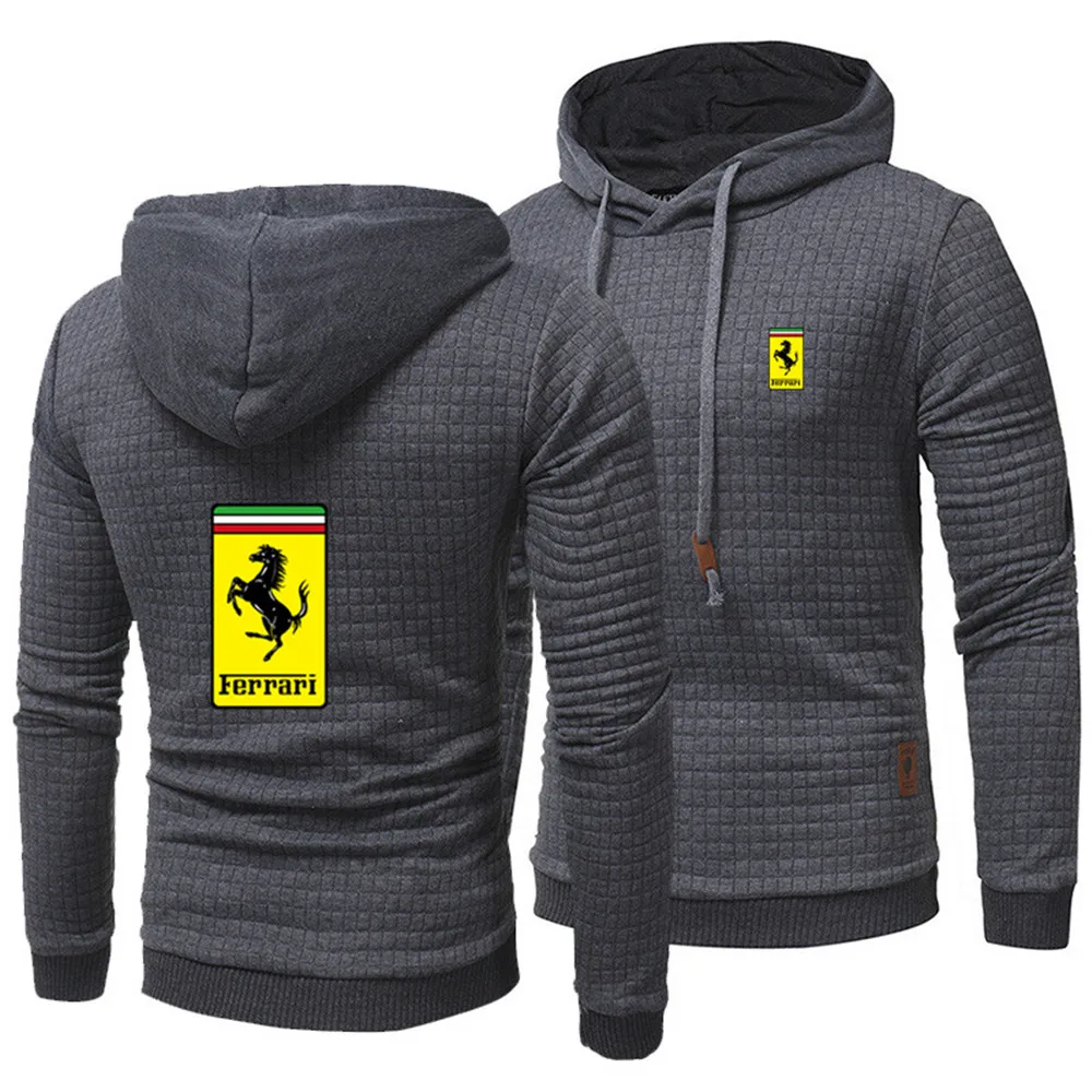 

2021 Spring and Autumn New Men's CAR Logo Print Hooded Sweatshirt Granular Fleece Fashion Trendy Brand Slim Pullover Men