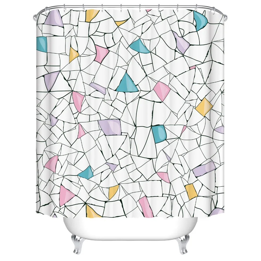 

Marble Texture Shower Curtains 3D Bathroom Shower Curtain Frabic Waterproof Polyester Bath Curtain With Hooks