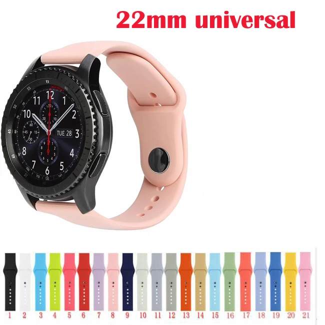 22 мм 20 для samsung Galaxy active 2 42 46 мм s2 S3 Ticwatch S S2 E pro huawei GT 2 ремешок силиконовый amazfit GTR GTS 3 2s 1 ремешок Bip