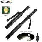 Фонарик для самообороны WasaFire, телескопическая дубинка Q5, перезаряжаемый тактический фонарь с аккумулятором 18650 + зарядное устройство для охоты