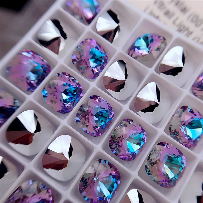 Прозрачный квадратный стеклянный кристалл k9 10 мм граненые острые Стразы