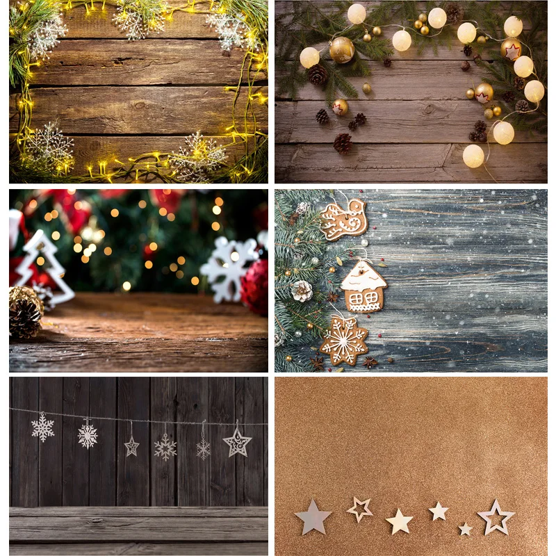 

Christmas Photography Backdrops Wooden Board Photo Background For Photo Studio Props Christmas Decoration 20106ZSD-07
