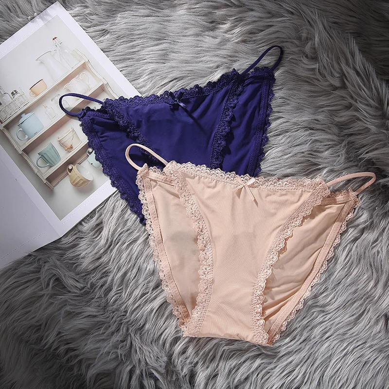 

Женские трусики, нижнее белье, Бесшовные дышащие трусики, кружевные хлопковые трусики, сексуальные мягкие однотонные женские трусики с низ...