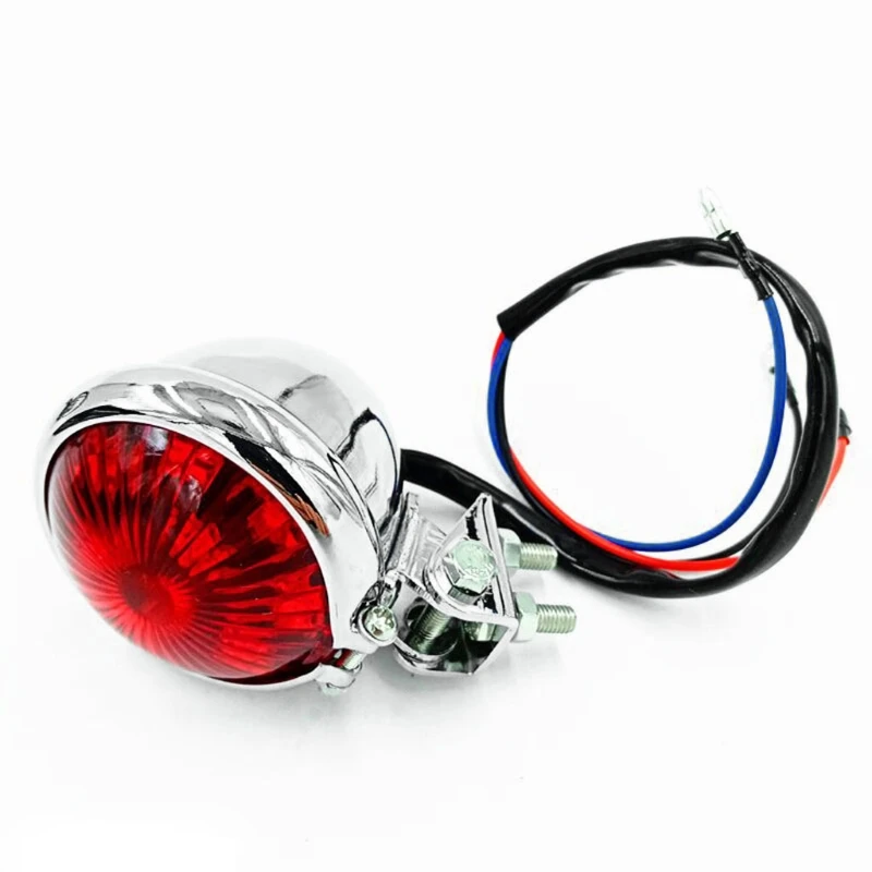 

Motorcycle Red 12V LED Adjustable Cafe Racer Style Stop Tail Light Motorbike Brake Rear Lamp Taillight