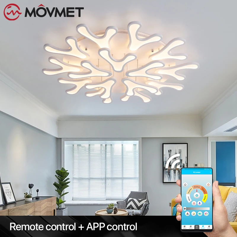 

Surface Mounted Modern LED Ceiling Lights White Lamps Fixture With Remote Control Lampa Plafon Plafondlamp