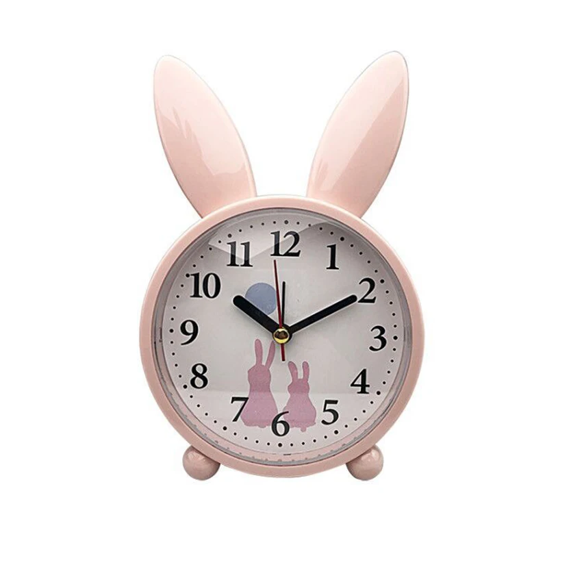 

Alarm Clock Analog Non Ticking, Silent Bedside Clocks Battery Powered for Living Room, Bedroom, Cute Table Clock for Kids