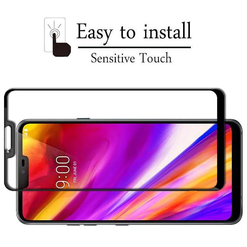 premium full cover tempered glass for lg g7 thinq screen protector protective glass for lg g7 one fit plus q9 full glue glass free global shipping