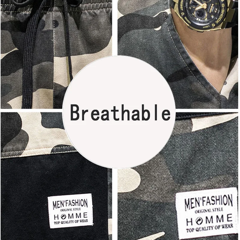 

2021 New Summer Camouflage Shorts Men Casual Pants Sports Large Size Pocket Beach Loose Pant Fitness Training Shorts Male